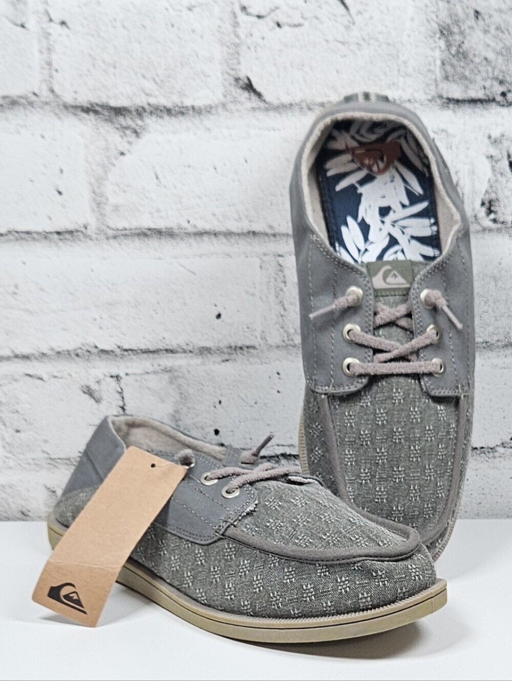 Quiksilver Ocean Dredge Canvas Boat Shoes Gray Men's US 10 EU 43 NWT